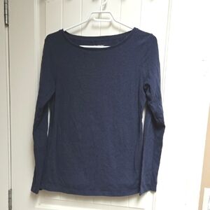 Company Ellen Tracy Large Basic Dark Navy Blue Long Sleeve Tee Shirt Stretchy